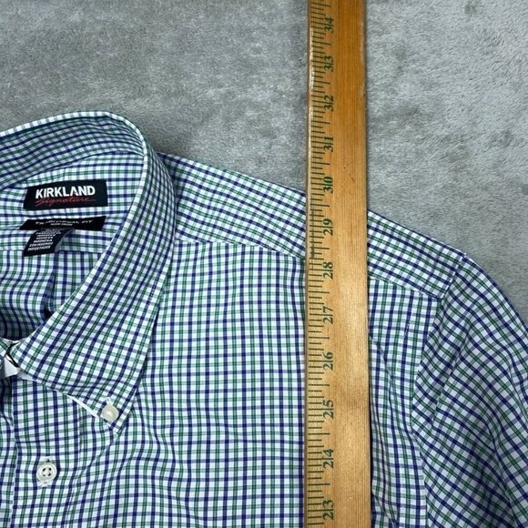 Kirkland Signature Mens Traditional Fit Checkered Shirt Size 16-34/35 a1139 - Picture 3 of 7